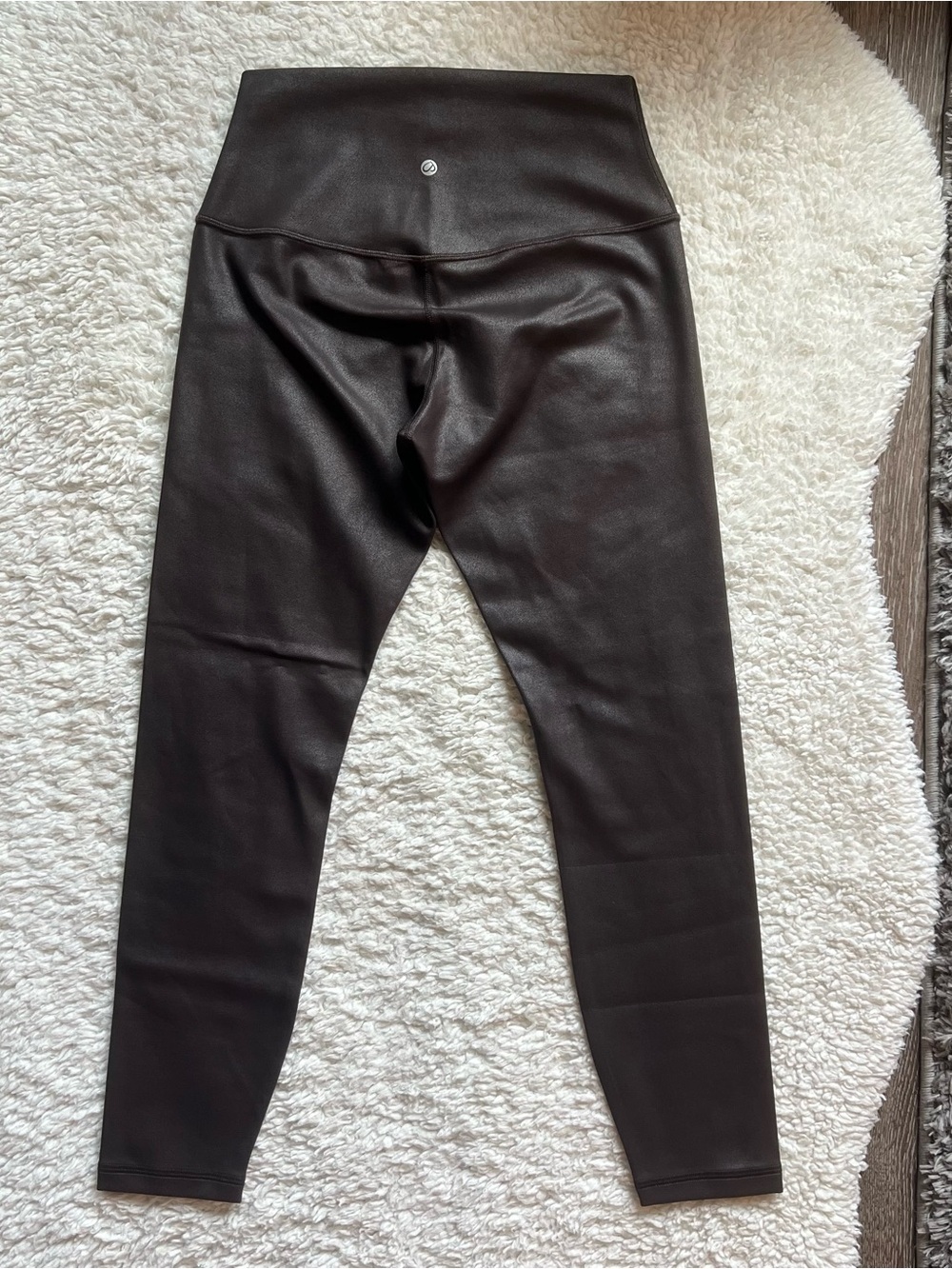 CRZ Yoga Women’s Matte Faux Leather 25” Leggings Hot Fudge Brown Foil (M)